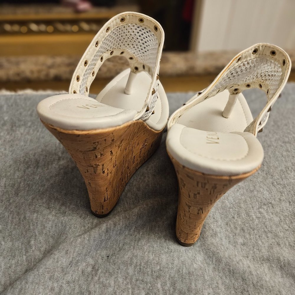 Venus never worn size 6.5 white thong wedges